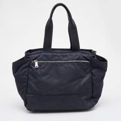 Pre Owned Prada Navy Blue Nylon Tessuto Diaper Bag