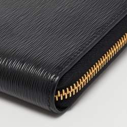 Pre Owned Prada Black Move Leather Zip Around Continental Wallet