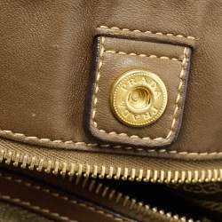Pre Owned Prada Olive Green Nylon and Leather Satchel