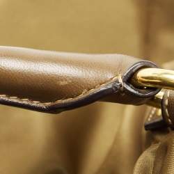 Pre Owned Prada Olive Green Nylon and Leather Satchel