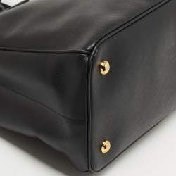 Pre Owned Prada Black Saffiano Lux Leather Medium Galleria Zip Tote