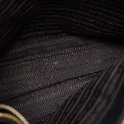 Pre Owned Prada Black Saffiano Lux Leather Medium Galleria Zip Tote