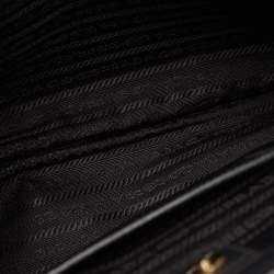 Pre Owned Prada Black Saffiano Lux Leather Medium Galleria Zip Tote