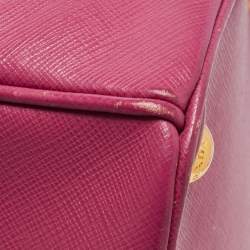 مملوكة مسبقًا Prada Pink Saffiano Lux Leather Small Galleria Double Zip Tote