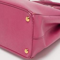 مملوكة مسبقًا Prada Pink Saffiano Lux Leather Small Galleria Double Zip Tote
