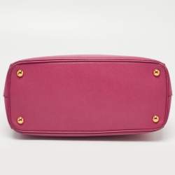 مملوكة مسبقًا Prada Pink Saffiano Lux Leather Small Galleria Double Zip Tote