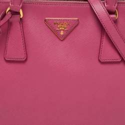 مملوكة مسبقًا Prada Pink Saffiano Lux Leather Small Galleria Double Zip Tote