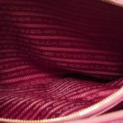 مملوكة مسبقًا Prada Pink Saffiano Lux Leather Small Galleria Double Zip Tote