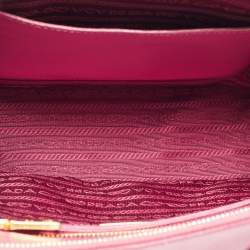 مملوكة مسبقًا Prada Pink Saffiano Lux Leather Small Galleria Double Zip Tote