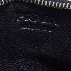 Prada Blue Saffiano Leather Zip Card Holder