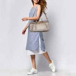 Prada  Light Grey Leather Shopper Tote