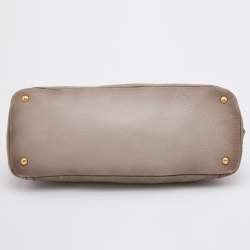 Prada  Light Grey Leather Shopper Tote