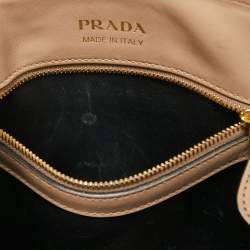 Pre Owned Prada Beige Saffiano Leather Bibliotheque Tote