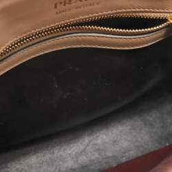 Pre Owned Prada Beige Saffiano Leather Bibliotheque Tote