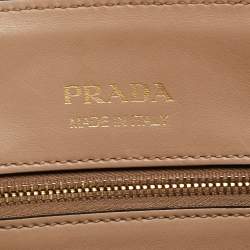 Pre Owned Prada Beige Saffiano Leather Bibliotheque Tote