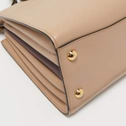 Pre Owned Prada Beige Saffiano Leather Bibliotheque Tote