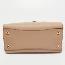 Pre Owned Prada Beige Saffiano Leather Bibliotheque Tote