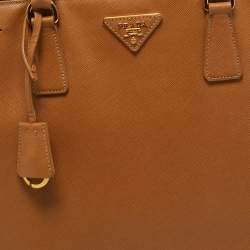 Pre Owned Prada Tan Saffiano Lux Leather Large Gardener's Tote