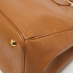 Pre Owned Prada Tan Saffiano Lux Leather Large Gardener's Tote