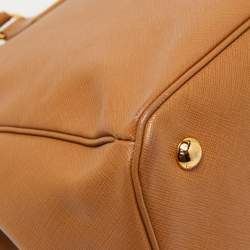 Pre Owned Prada Tan Saffiano Lux Leather Large Gardener's Tote