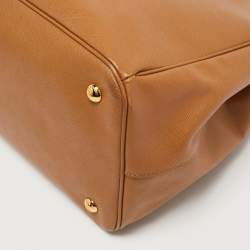 Pre Owned Prada Tan Saffiano Lux Leather Large Gardener's Tote