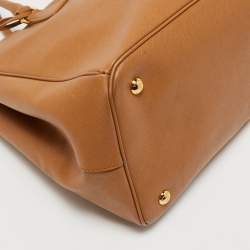 Pre Owned Prada Tan Saffiano Lux Leather Large Gardener's Tote
