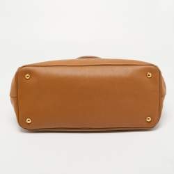 Pre Owned Prada Tan Saffiano Lux Leather Large Gardener's Tote