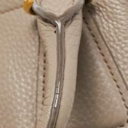 Pre Owned Prada Grey Vitello Daino Leather Sacca 2 Manici Tote