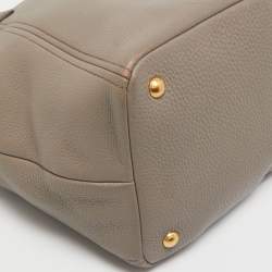 Pre Owned Prada Grey Vitello Daino Leather Sacca 2 Manici Tote