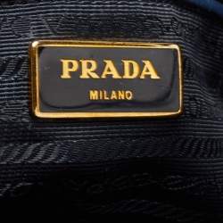 Pre Owned Prada Blue Saffiano Leather Large Double Zip Tote
