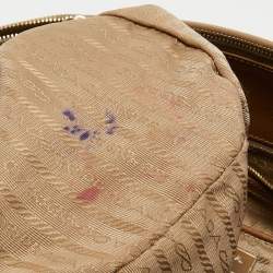 Pre Owned Prada Brown Saffiano Leather Large Double Zip Tote