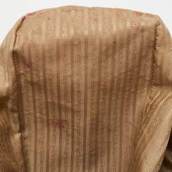 Pre Owned Prada Brown Saffiano Leather Large Double Zip Tote