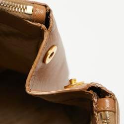 Pre Owned Prada Brown Saffiano Leather Large Double Zip Tote