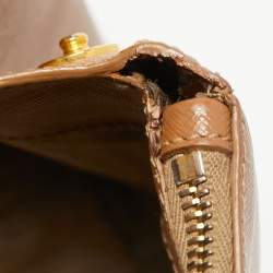 Pre Owned Prada Brown Saffiano Leather Large Double Zip Tote