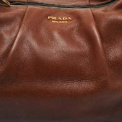 Prada Brown Ombre Deer Skin Leather Hobo