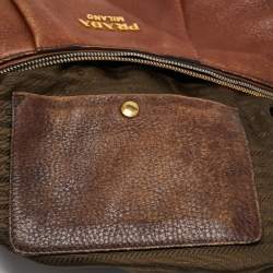Prada Brown Ombre Deer Skin Leather Hobo