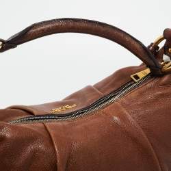 Prada Brown Ombre Deer Skin Leather Hobo