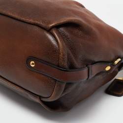 Prada Brown Ombre Deer Skin Leather Hobo