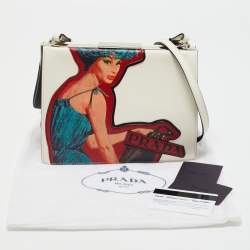 Prada Multicolor Saffiano Leather Patched Frame Crossbody Bag