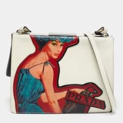 Frame comic-print leather bag