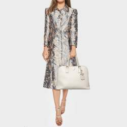 Prada Ivory Saffiano Leather Large Promenade Bag