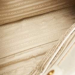 Prada Ivory Saffiano Leather Large Promenade Bag