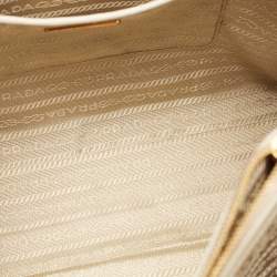 Prada Ivory Saffiano Leather Large Promenade Bag