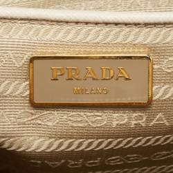Prada Ivory Saffiano Leather Large Promenade Bag