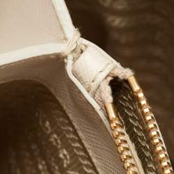 Prada Ivory Saffiano Leather Large Promenade Bag
