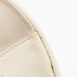 Prada Ivory Saffiano Leather Large Promenade Bag