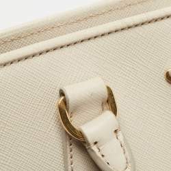 Prada Ivory Saffiano Leather Large Promenade Bag