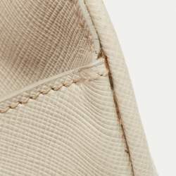 Prada Ivory Saffiano Leather Large Promenade Bag