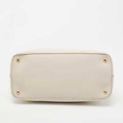 Prada Ivory Saffiano Leather Large Promenade Bag