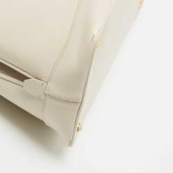 Prada Ivory Saffiano Leather Large Promenade Bag